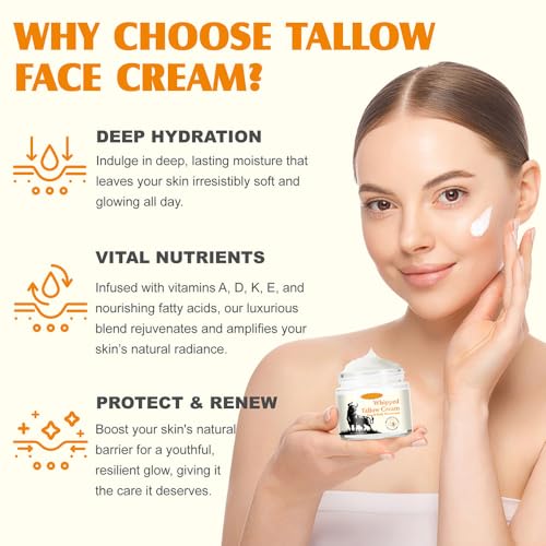 Cebo de Res para la Cara Original, Crema de Cebo de Res, Whipped Tallow Honey Balm, Aceite de Coco Prensado en Fr?o, Grass Fed Animal Balsam (1 Sebo de Res para la Cara Tallow and Honey Balm)