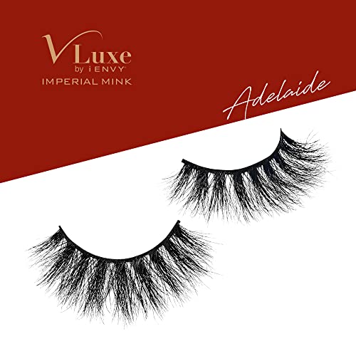 i?ENVY False Lashes, Imperial Mink High-End Eyelashes, Handcrafted Dramatic Natural Lashes, Wispy Fluffy Volume Extension Eyelashes (ADELAIDE)