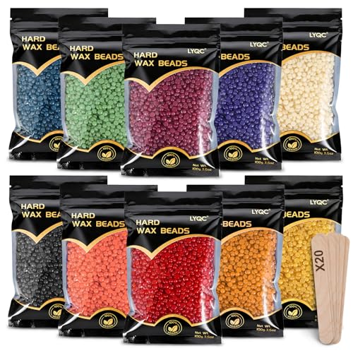 Hard Wax Beads for Hair Removal 2.2lbs with Applicators - Painless Full Body Waxing