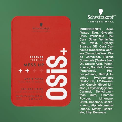 OSiS+ Mess Up Matte Styling Paste 3.38oz Medium Control Flexible Hair Product