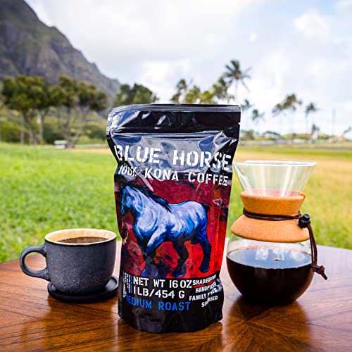 100% Kona Coffee Whole Beans - Medium Roast, 16 oz, Farm Fresh Arabica