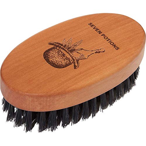Beard Brush with Boar Bristles and Pear Wood Handle for Men - Tames and Softens Facial Hair