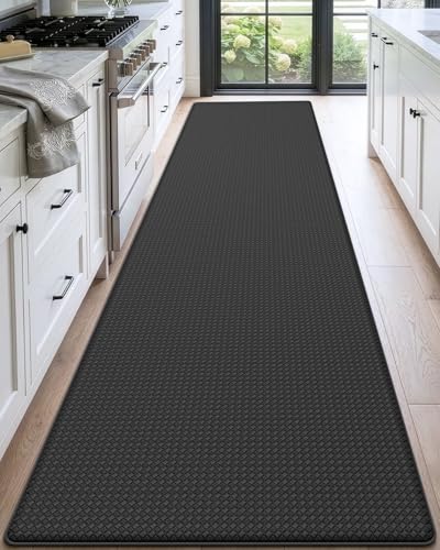 DEXI 23x94 Anti-Fatigue Kitchen Rug Cushioned Standing Mat Black