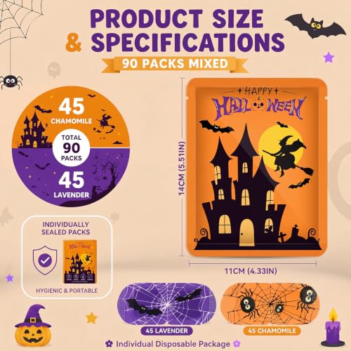 Bonuci Halloween 60 Pcs Self-Heating Steam Eye Masks (Lavender/Chamomile) Bulk – 30 Packs