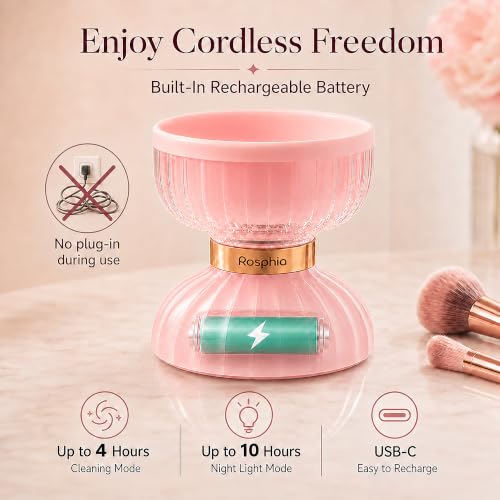 Rechargeable Makeup Brush Cleaner with Night Light – Rosphia