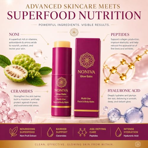 Hydrating Face & Lip Balm Stick with Noni, Ceramides & Peptides – Multi-Use Skin Repair