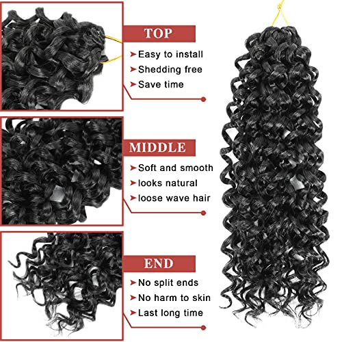 Gogo Curl Short Curly Crochet Hair - 12 Inch, 8 Packs for Black Women - Beach Curl, Deep Wave, Water Wave Braids - Synthetic Hair Extensions (12 Inch, 8 Packs, 1B)