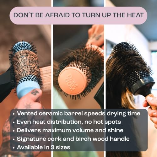 Dom Dom Ceramic Round Hair Brush - Large 2.55-Inch Vented Blowout Brush