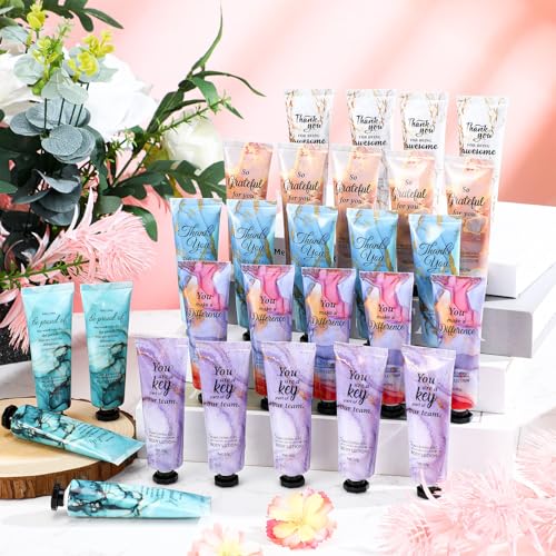 72pcs Mini Body Lotion Bulk Employee Appreciation Gifts for Coworker Teachers Valentines Day Inspirational Travel Size Dry Skin Hand Cream Lotion for Staff Team Women Men