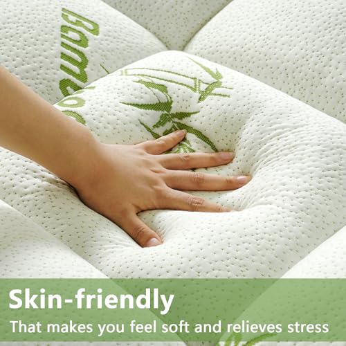 White RV King Mattress Topper 72x80 Inch Extra Thick Bamboo Viscose Quilted Fitted Pad