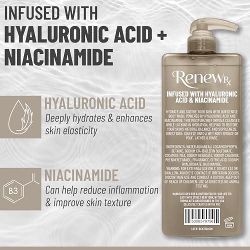 Hyaluronic Acid & Niacinamide Body Wash - Hydrating Skin-Refining 32oz