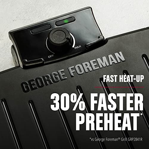 George Foreman Submersible 5-Serving Grill with Adjustable Temperature, Black/Grey