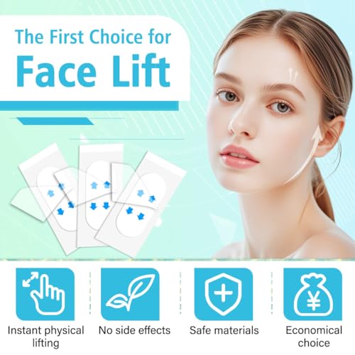 Face Lift Tape,Face Neck Tape Lifting Invisible,172pcs Instant Facelift Tape for Facial,Turkey Neck Jowls,Eyes Loose Skin,Double Chin,Wrinkles,Sagging Skin Tightening,V-Edge Face Necks Less Strip