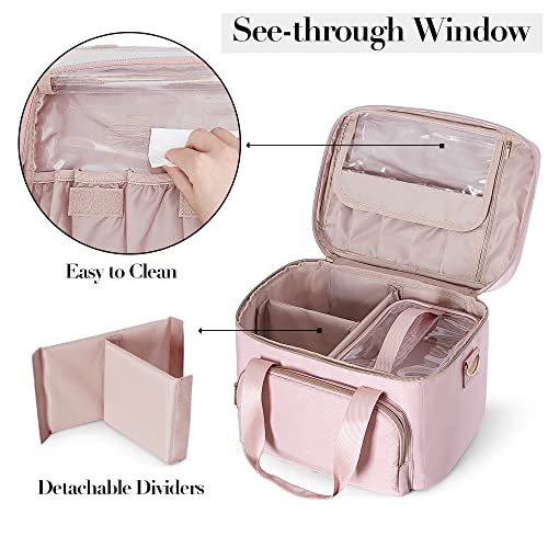 Prokva Pink Large Makeup Bag & Travel Cosmetic Organizer