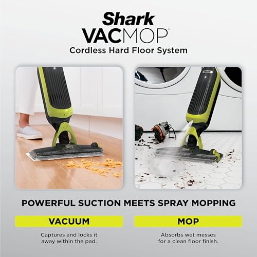 Shark VACMOP Cordless Spray & Vacuum Mop Gray - 2 Pads Included