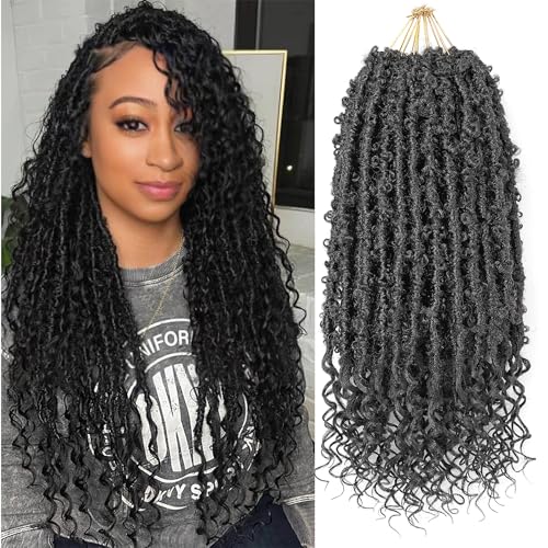 18 Inch Butterfly Goddess Locs Crochet Hair - 6 Packs, Curly Ends, Synthetic Fiber