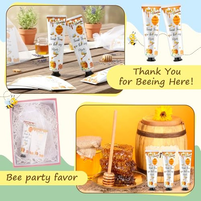 24 Sets Honey Hand Cream Gifts Bulk Baby Shower Favors for Guest a Little Honey Is on The Way Thank You for Bee-ing Here Travel Size Lotion with Organza Bags