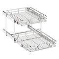 2-Tier Pull Out Kitchen Cabinet Organizer - 17" W x 21" D Shelf & Drawer Storage