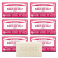Dr. Bronner's Rose Castile Bar Soap 5 oz Pack of 6 - Natural Organic Vegan