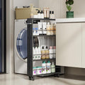 4-Tier Rolling Storage Cart - Slim Utility Trolley for Kitchen Bathroom Laundry