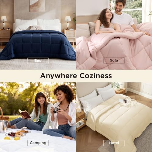 Oversized Queen Comforter Duvet Insert - White Quilted All-Season Bedding