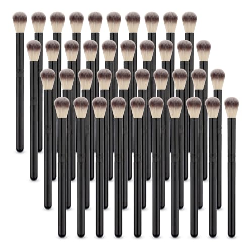 40Pcs Black Fluffy Lash Shampoo Brush Set for Eyelash Extension Cleaning