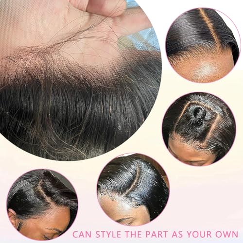 16 Inch HD Lace Frontal Body Wave Human Hair - Brazilian Virgin, Pre Plucked, Free Part, 150% Density, Black