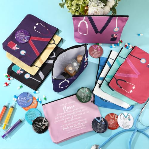 Vintage Nurse Gift Set - 20 Makeup Mirrors & Bags for Women, Graduation & Appreciation