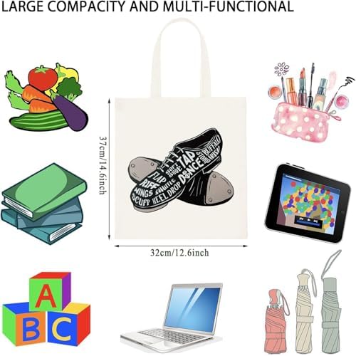 WCGXKO Dance Lover Gift Dance Shoes Tote Bag For Women Tap Dancing Gift
