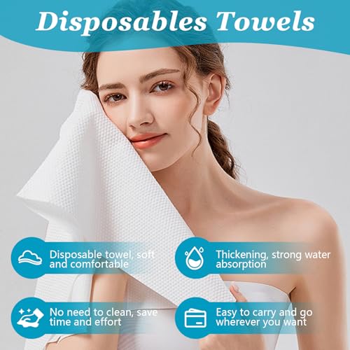 Disposable Hair & Body Towels 100 PCS Ultra Soft Quick Dry Spa Towels 28x12in
