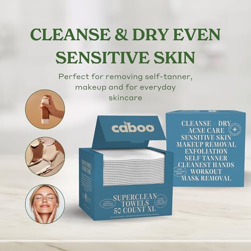Caboo Tree Free Disposable Face Towels ? 50 Soft, Lint-Free Towels | Extra-Large 10x11.5¡± | Gentle Alternative to Makeup Wipes & Washcloths