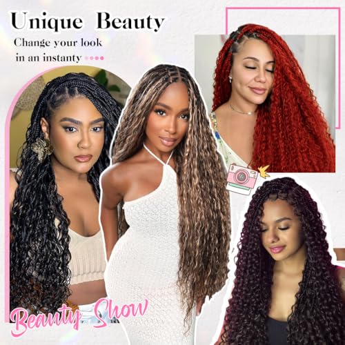 Burgundy Deep Wave Human Hair Braiding Bundles 14 Inch No Weft 50g - Boho Style