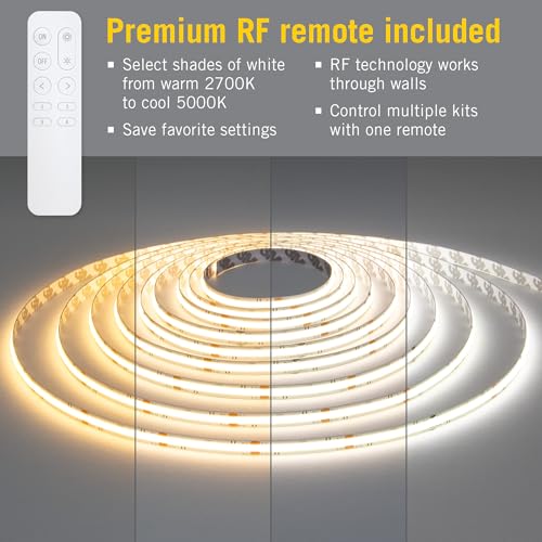 Tunable White LED Strip Light Kit 16ft COB Tape Light with Dimmable Controller