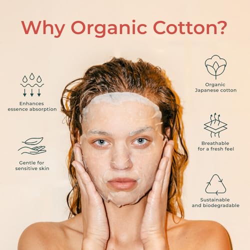 INNA ORGANIC Sheet Mask Set, Anti-Aging & Hydrating, EWG & COSMOS Certified (Pack of 5) | First Pick Discovery Set| Suitable for women | Essential oils infused | Luxury Clean Beauty