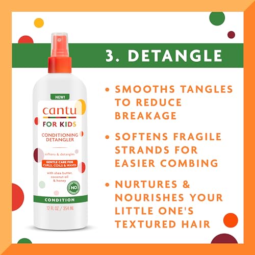 Kids Hair Care Set with Tear-Free Shampoo & Conditioner - Shea Butter, Detangler & Leave-In