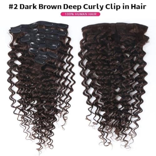FQ 22 Inch Dark Brown Brazilian Human Hair Clip-In Extensions 120g Double Weft
