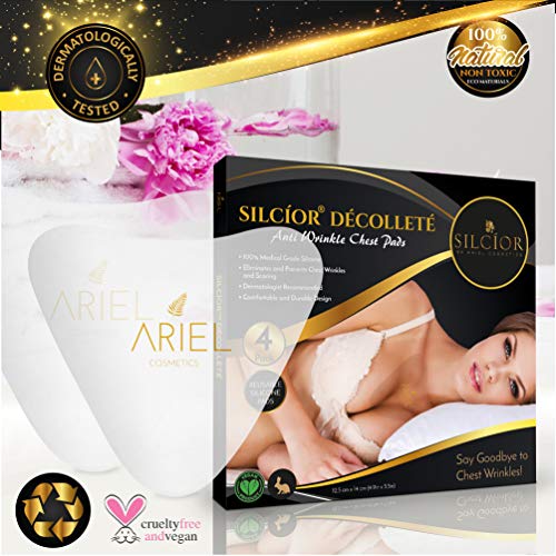 Anti-Wrinkle Silicone Chest Pads 4 Pack - Reusable, Skin-Friendly Support - Variation of THIS listing: 1 Count (Pack of 4)