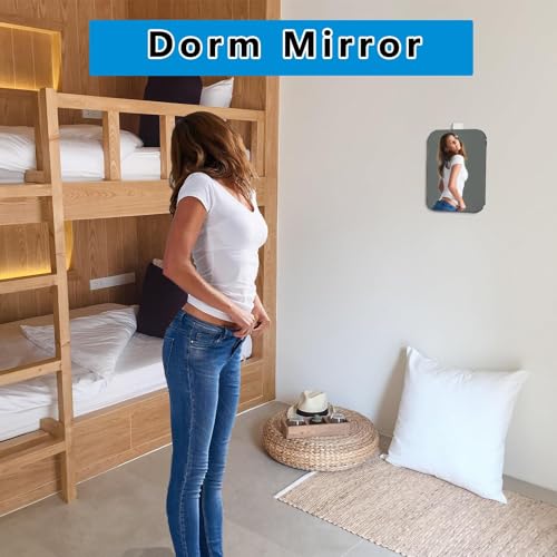 Shatterproof Shower Mirror for Shaving with Hook (Lager 11 x 7 inch) 40% Cheaper Than The Original,Unbreakable Deluxe Plexiglass Makeup Mirror,Bathroom Wall Hanging,Portable Handheld Camping