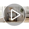 Narrow Rustic Brown End Table with 3 Tiers - Industrial Farmhouse Side Nightstand