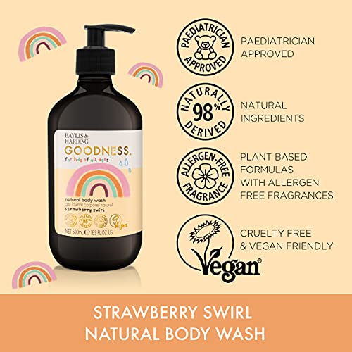 Kids Natural Body Wash with Strawberry Scent - 3 Pack, 16.9 Fl Oz