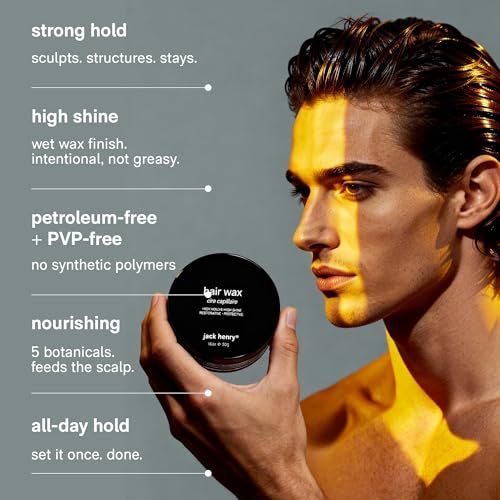 Jack Henry High Hold & Shine Hair Wax for Men, 1.69 oz - Long-Lasting Styling