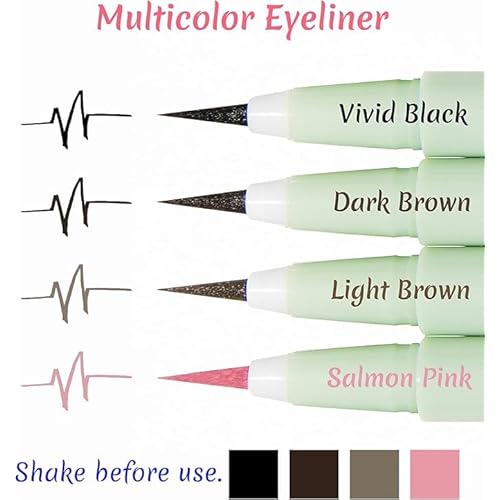 Merrymonde Super Twim Long Lasting Eyeliner - Vegan Easy Ultra-Fine Felt Tip Pen Liquid, Korean, Kbeauty Waterproof Mechanical Multicolor Eye Liner Makeup (03 Light Brown)