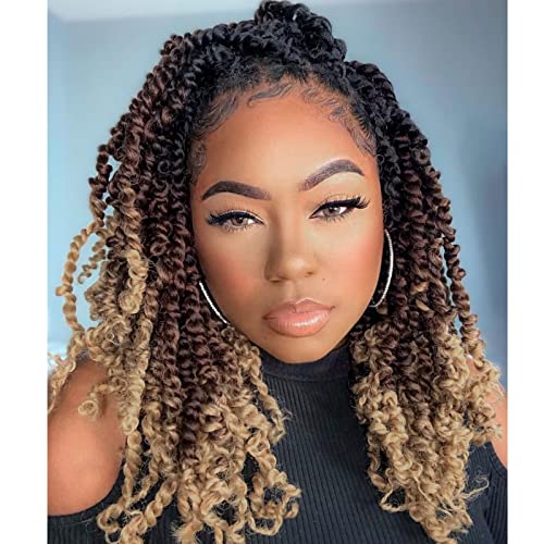 8 Packs 12 Inch Passion Twist Crochet Hair - #1B/30/27 Ombré Bohemian Synthetic Extensions