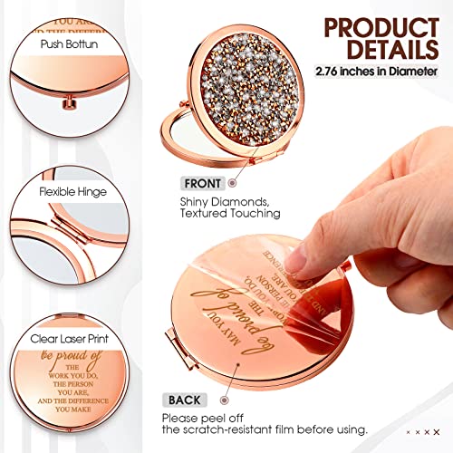 Rose Gold Compact Mirror Set - 10 Pcs Inspirational Makeup Mirrors for Women Variation of THIS listing