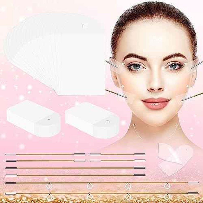 Invisible Face Lift Tape,100PCS Face Lifting Tapes and Bands with 8 Strings,Instant Face Lifter for Women Neck,Eyes,Double Chin,Sagging Skin,Face Tape for Tightening,Invisible Facelift Tape for Makeup
