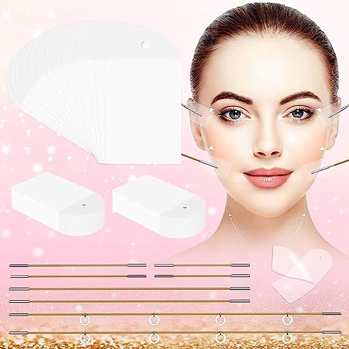 120 Pcs Invisible Face Lift Tape with 8 Adjustable Bands for Contouring - LadPemo