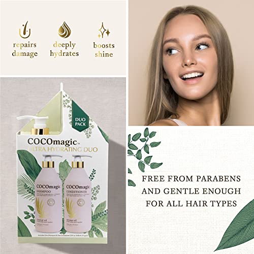 CocoMagic Coconut Oil Shampoo & Conditioner Duo - Hydrating Hair Care Set