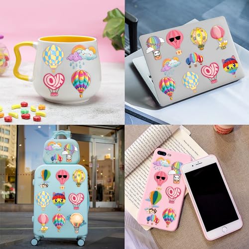 96PCS Hot Air Balloon Temporary Tattoos for Kids - Cute Birthday Party Supplies, Fun Stickers for Boys & Girls, Party Favors, School Prizes, Baby Shower Decorations