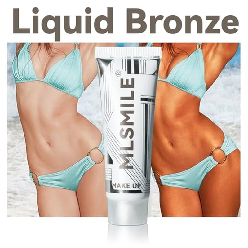 Bronze Shimmering Body Oil, Medium Dark Tones, Self Tanning Liquid Highlight That Does Not Require Sunlight Exposure, Suitable For Face And Body, 2-Color Set(03/04, Set2)