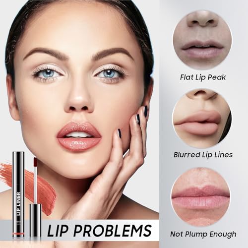 Peel Off Lip Stain, Tattoo Lip Stain Peel Off Lip Liner, Long-Wearing & Waterproof, Moisturizing Highly Pigmented Color with All-Day, Create A Charming Vibrant Lip Color Makeup (#02 Cocoa)